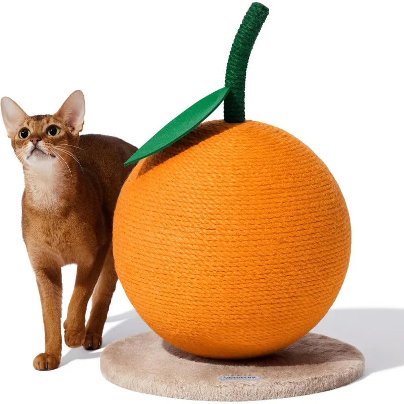 Cat Scratching Post, Cute Cat Scratcher with Sisal Rope, Vertical Cat Scratch Post for Indoor Cat and Kitten, Cat Scratching