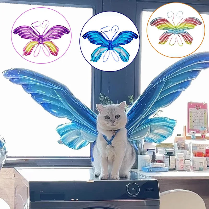 Cat Birthday Party Supplies Butterfly Foil Balloons Angel Wings Balloon Pet Party Decorations Wedding Birthday Dogs Toys