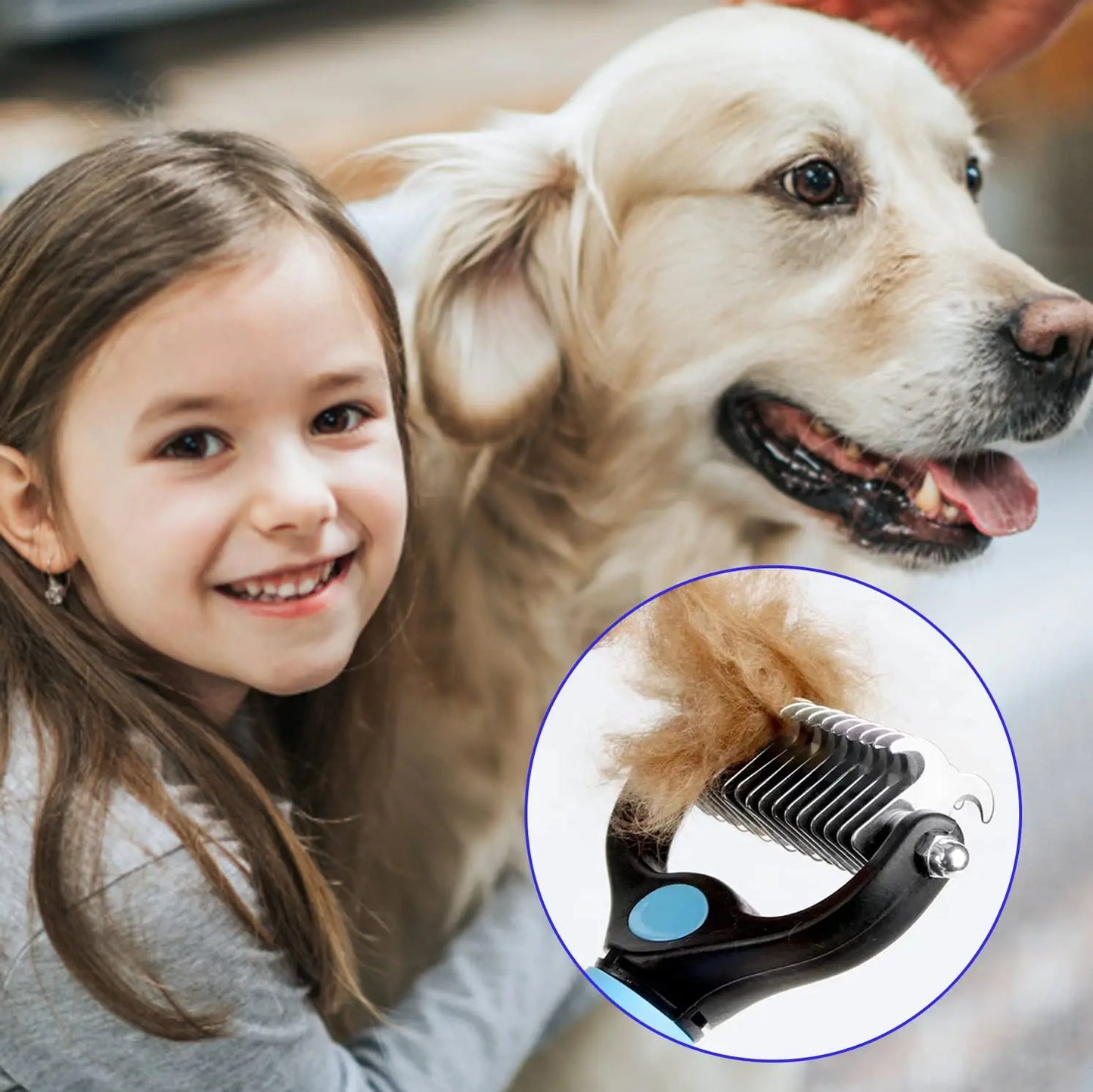 Professional Pet Deshedding Brush Dog Hair Remover