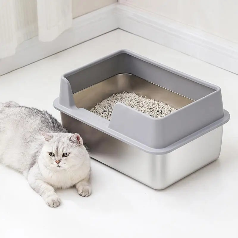 Stainless Steel Litter Box Open Top