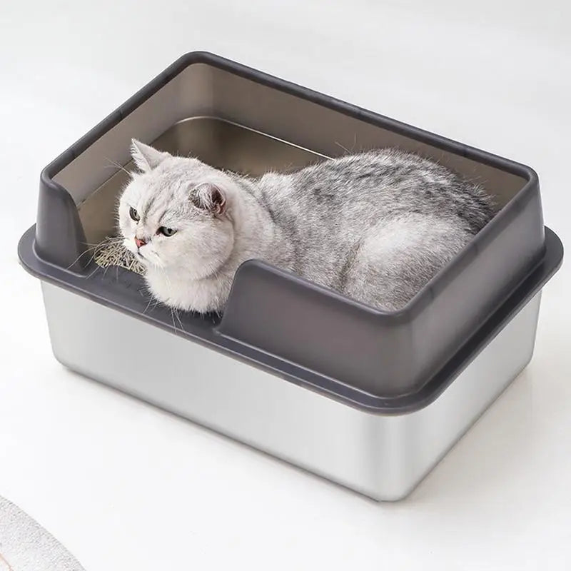 Stainless Steel Litter Box Open Top