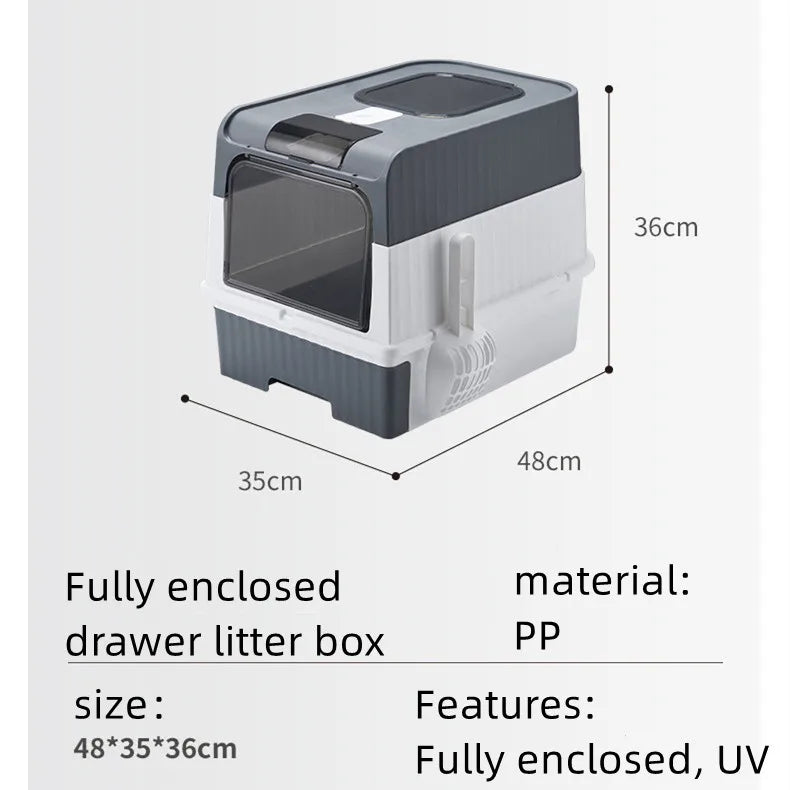 Cat Litter Box Oversize Rechargeable Sterilizing Deodorant