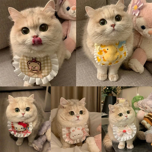 1pc Pet Cat Bib Little Yellow Duck Pet Scarf Suitable for Small and Medium Dogs and Cats