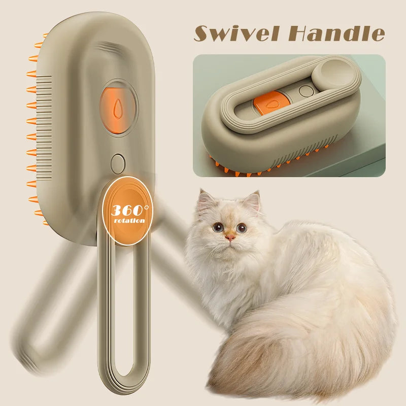 Pet Steam Brush Cat Dog Cleaning Steamy Spray