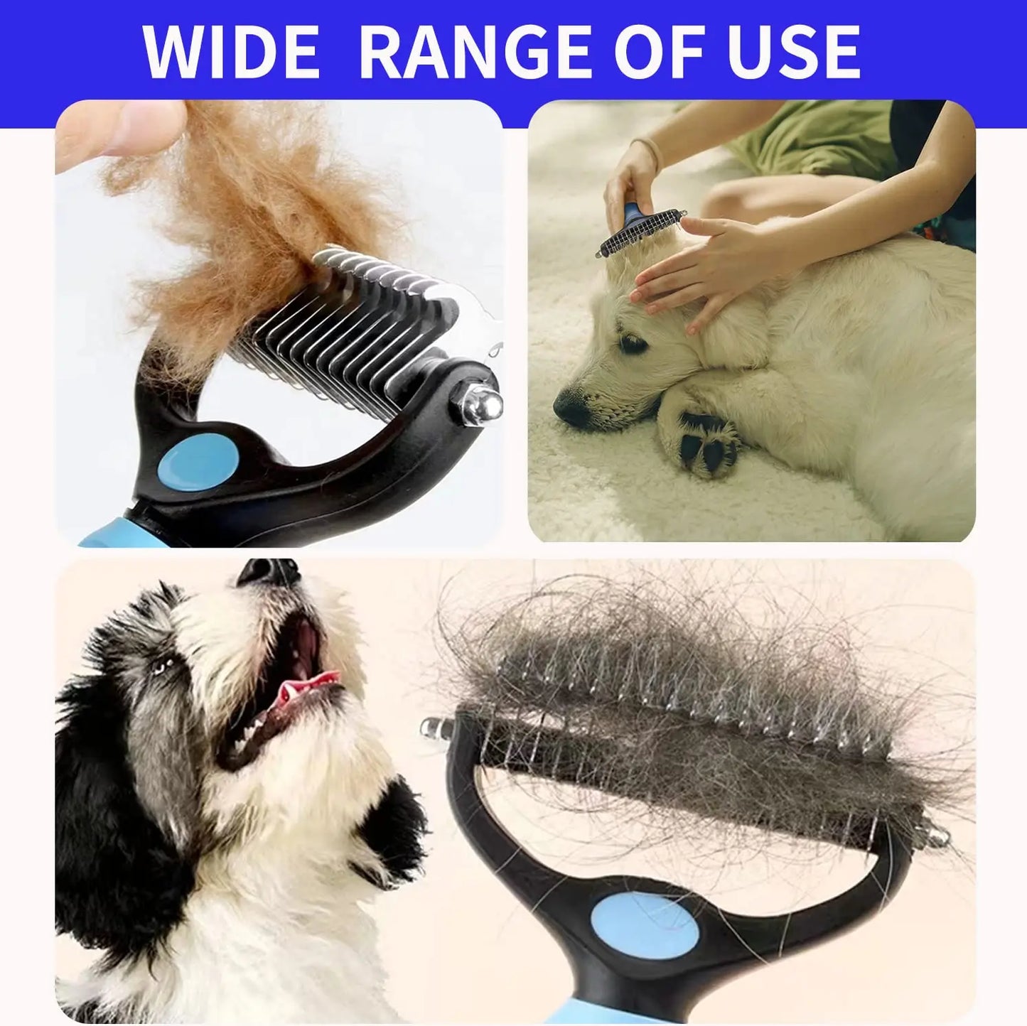 Professional Pet Deshedding Brush Dog Hair Remover