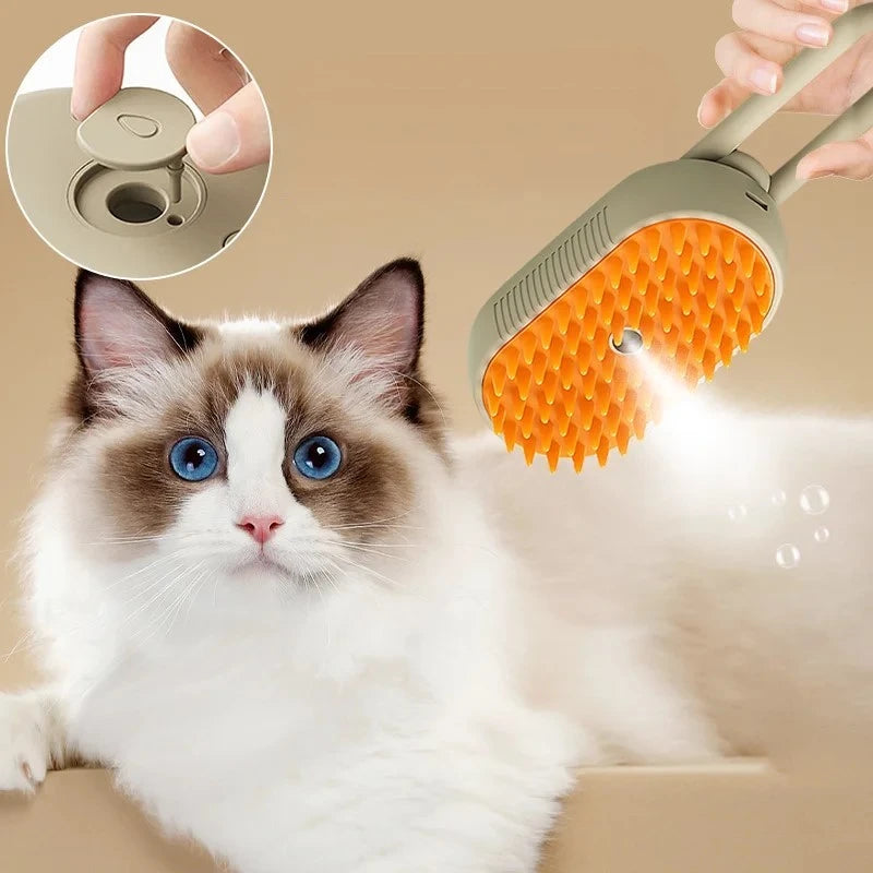 Pet Steam Brush Cat Dog Cleaning Steamy Spray