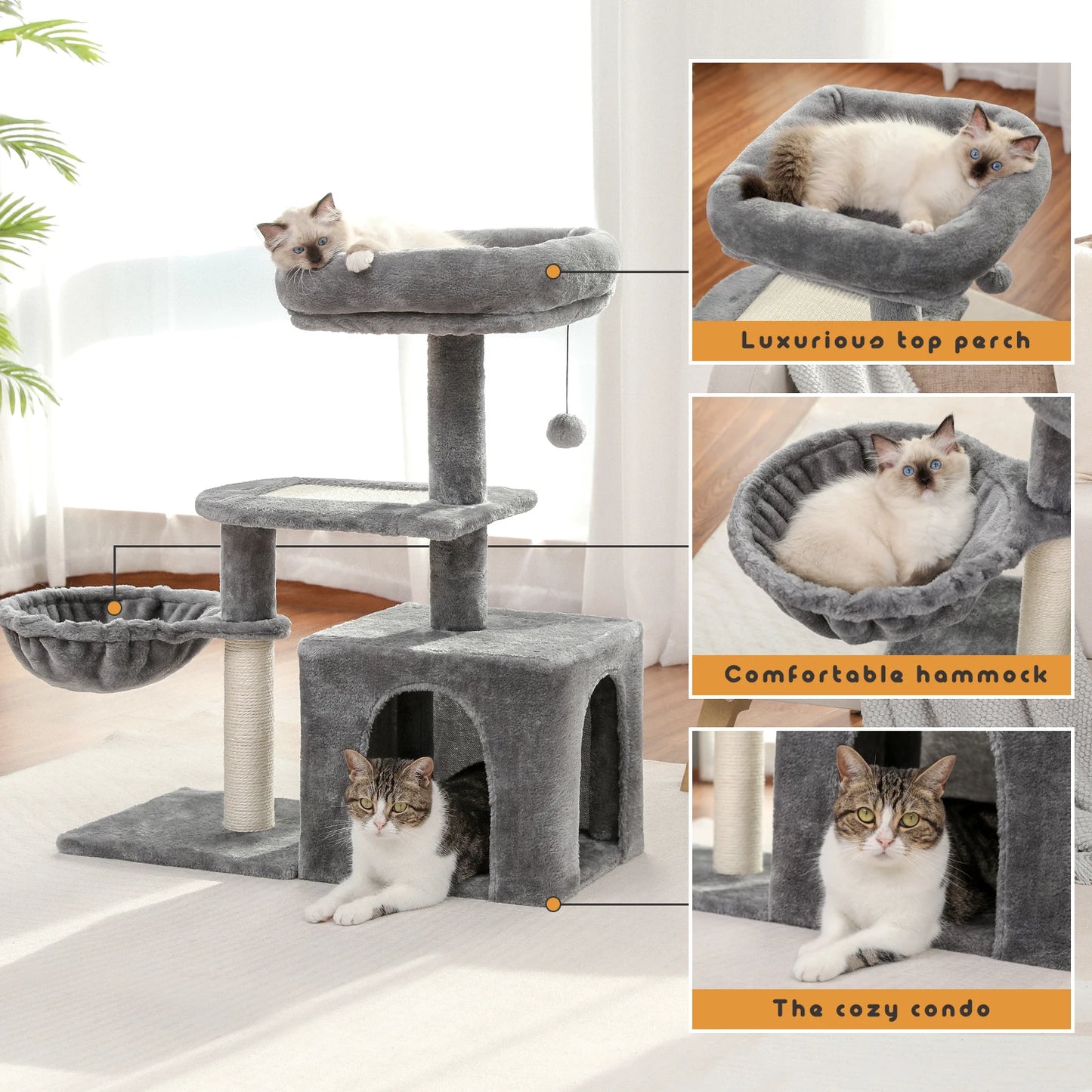 Light Gray Cat Tree Small size