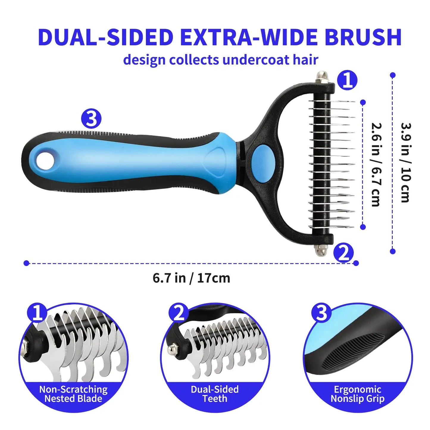 Professional Pet Deshedding Brush Dog Hair Remover