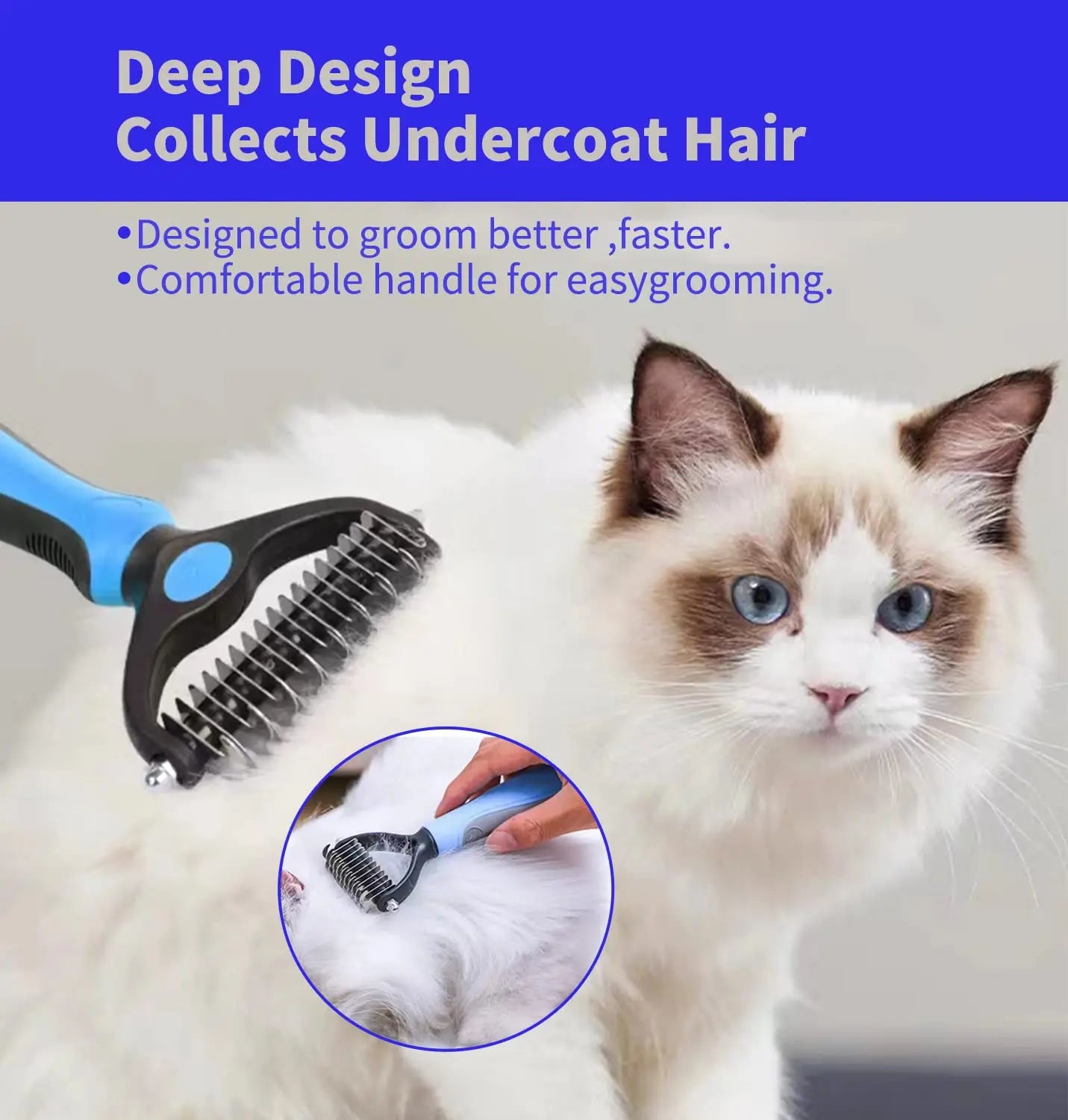 Professional Pet Deshedding Brush Dog Hair Remover