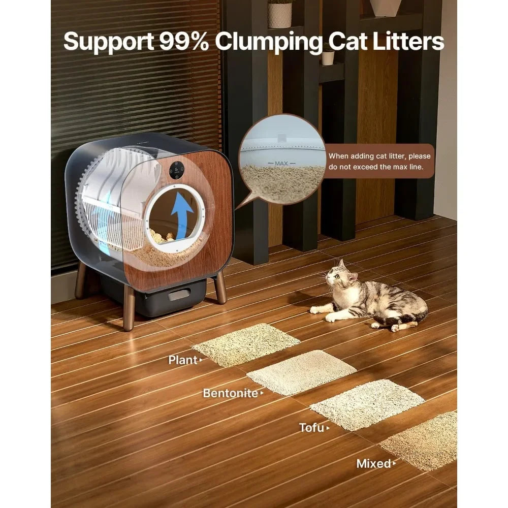 Automatic Cat Litter Box Self Cleaning for Multi Cats