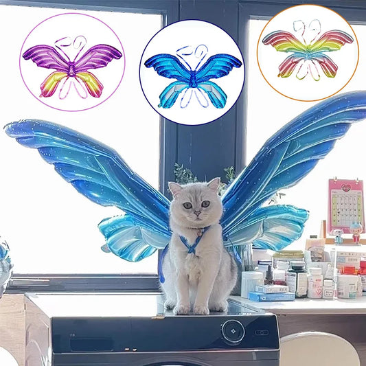 Cat Birthday Party Supplies Butterfly Foil Balloons Angel Wings Balloon Pet Party Decorations Wedding Birthday Dogs Toys